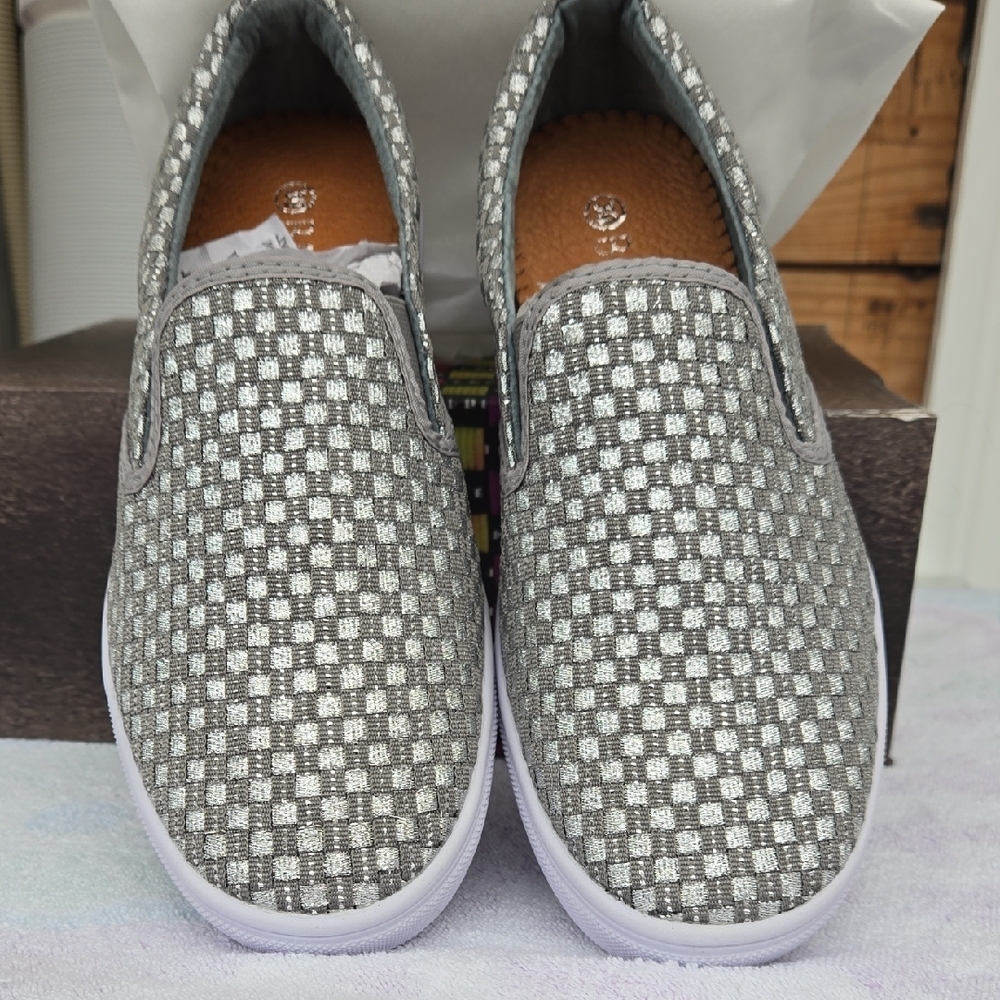 Bernie MEV Silver Grey Verona Shoes Size 39 Us8